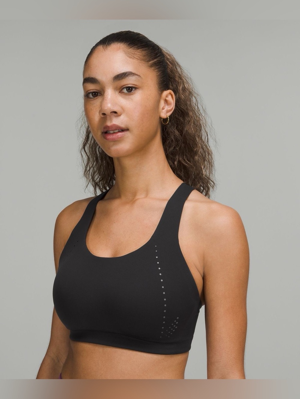 Lululemon AirSupport Bra 34DD Black / Asphalt Grey Run HIIT Crossfit Hook Foam